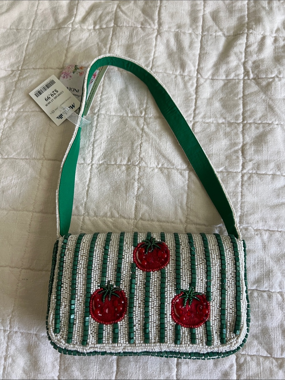 Made in India Tomato Beaded Bag - Picture 8 of 16